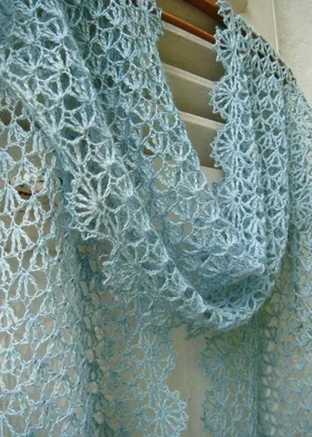 Rectangular shawl knitting pattern