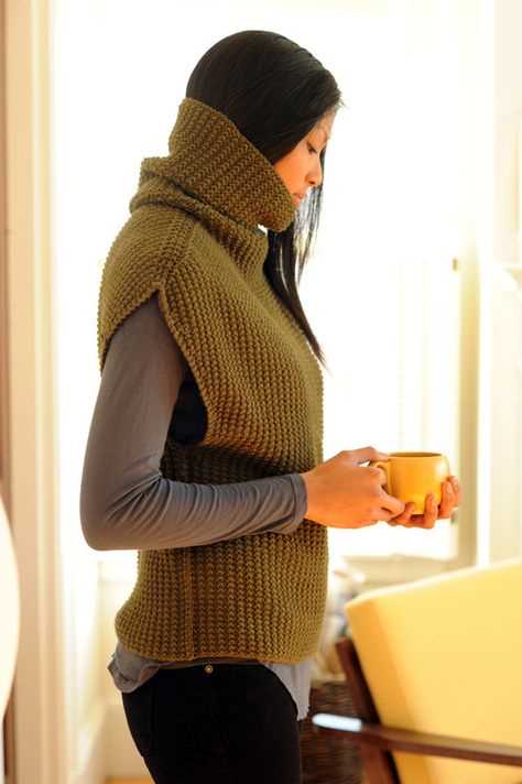 Ribbed turtleneck knitting pattern