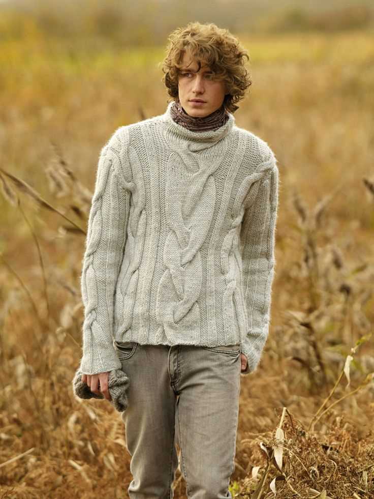 Roll neck sweater knitting pattern