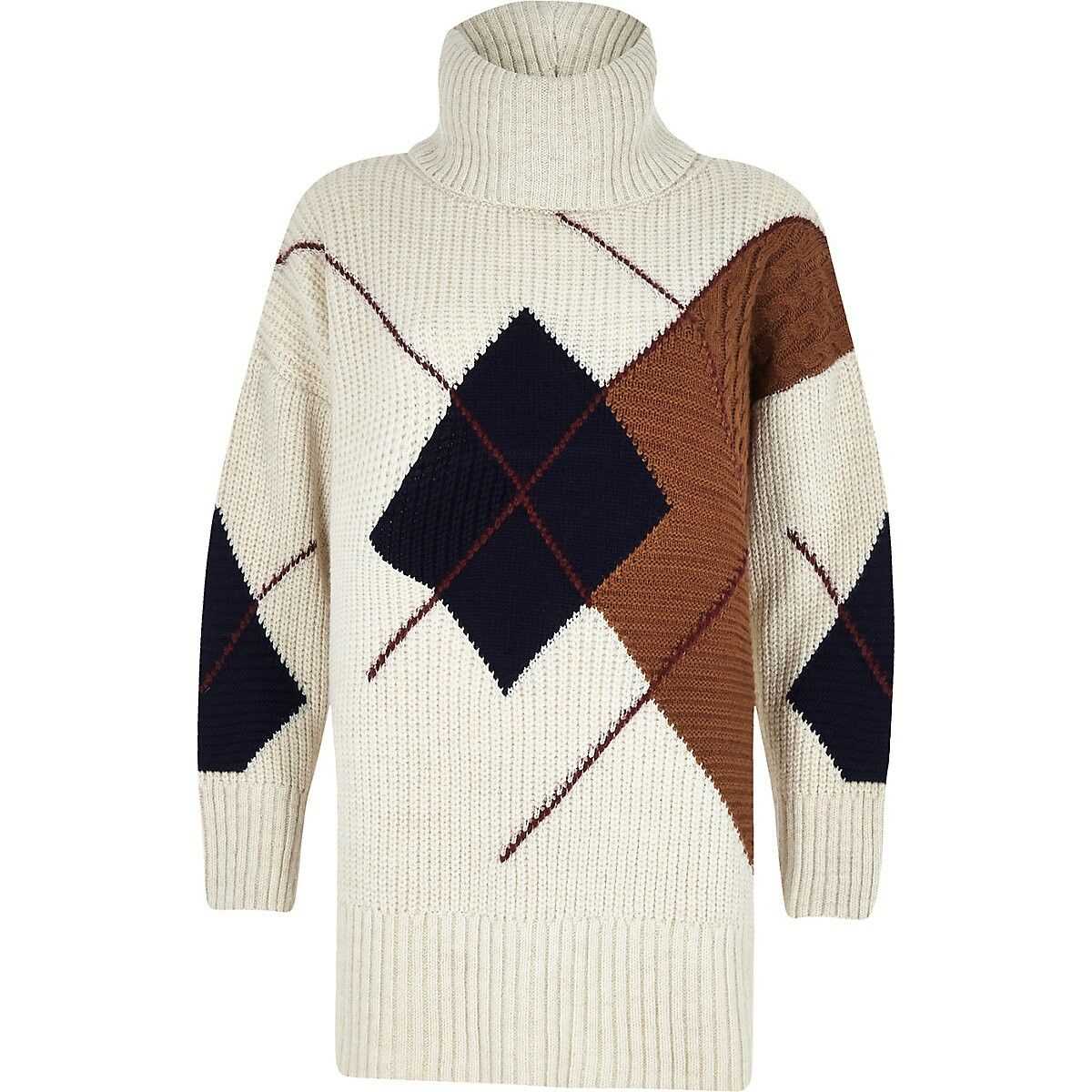 Roll neck sweater knitting pattern