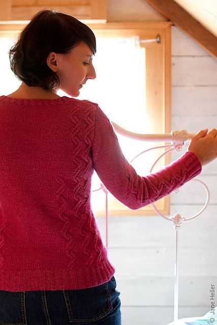 Scoop neck sweater knitting pattern