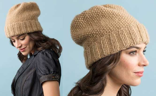 Seed stitch knit hat free pattern