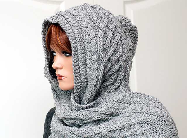 Snood with hood knitting pattern