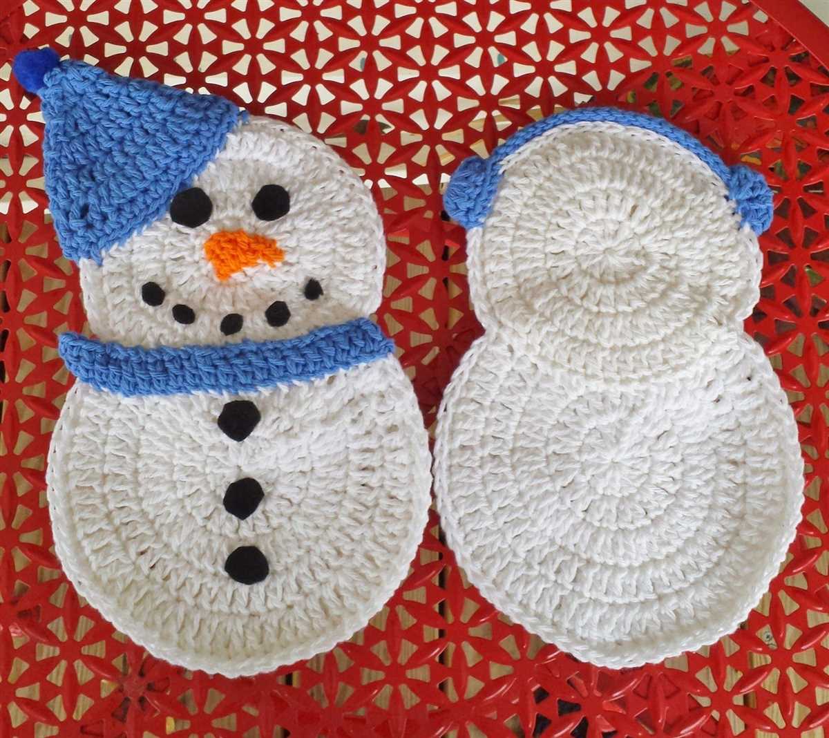 Snowman knitted dishcloth pattern