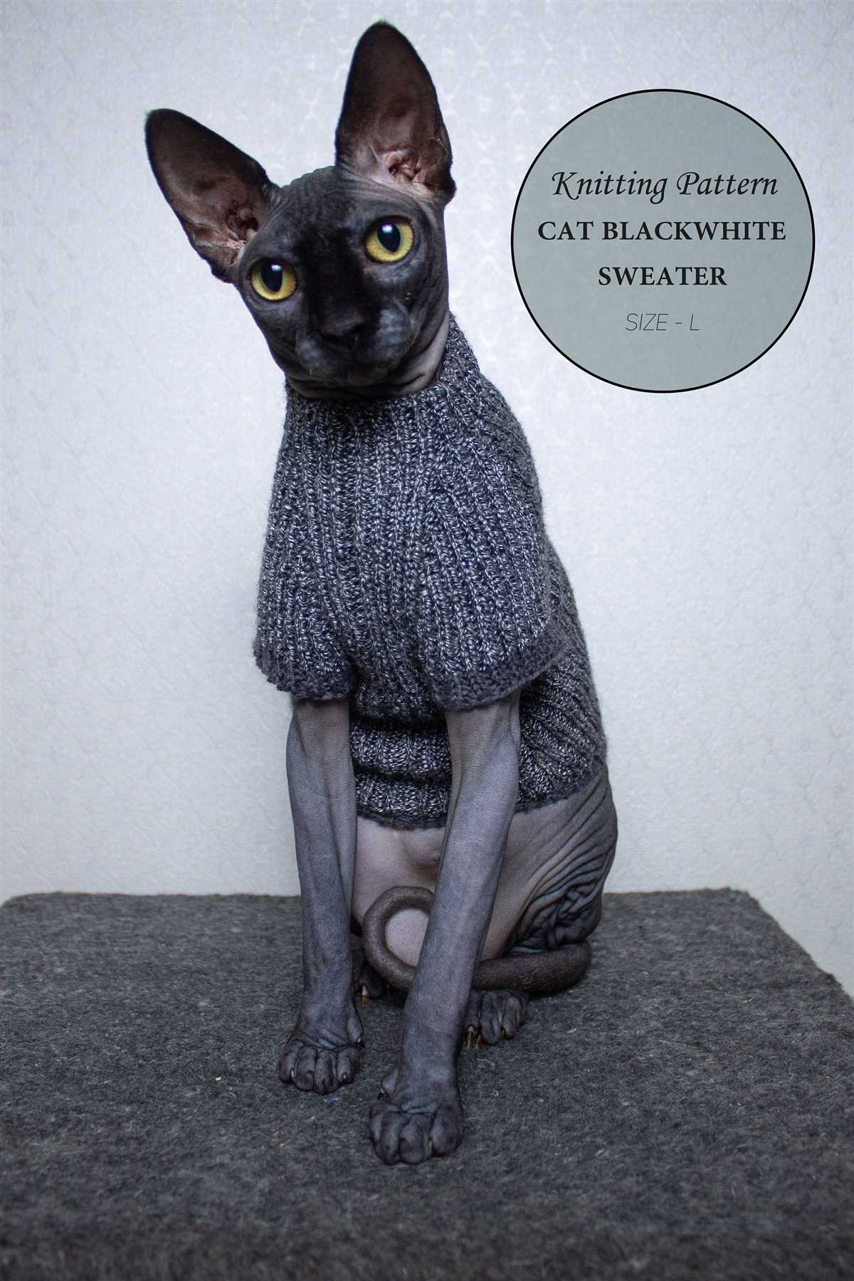 Sphynx cat sweater knitting pattern