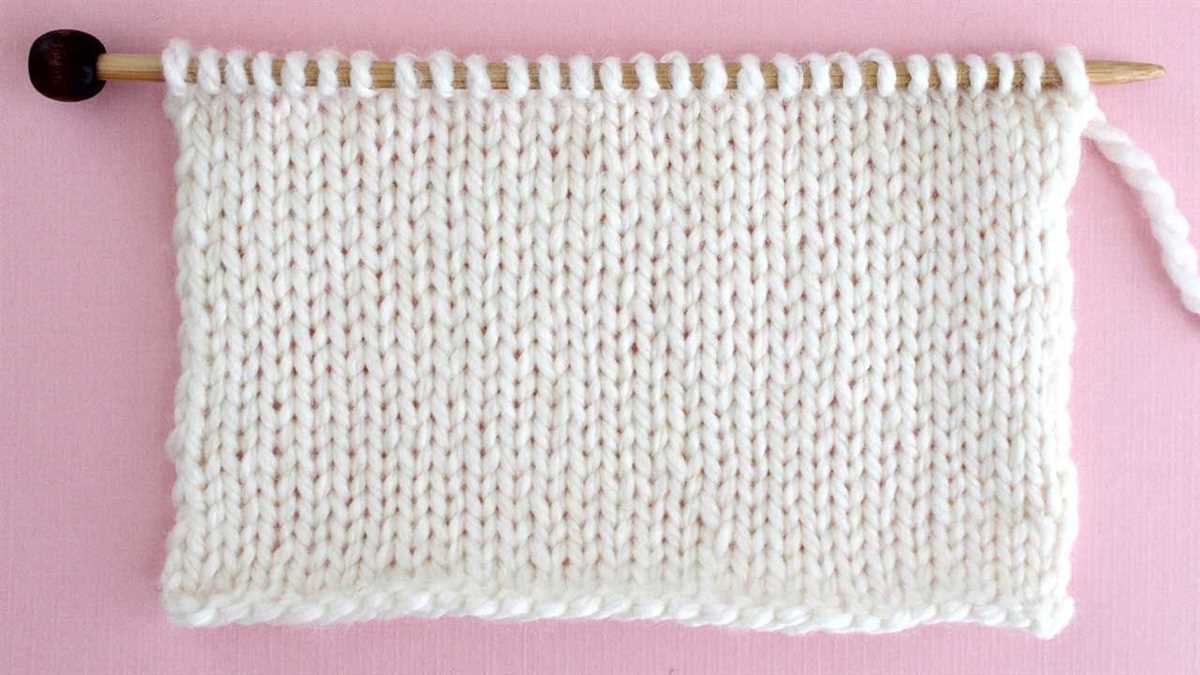 Stockinette stitch knitting pattern