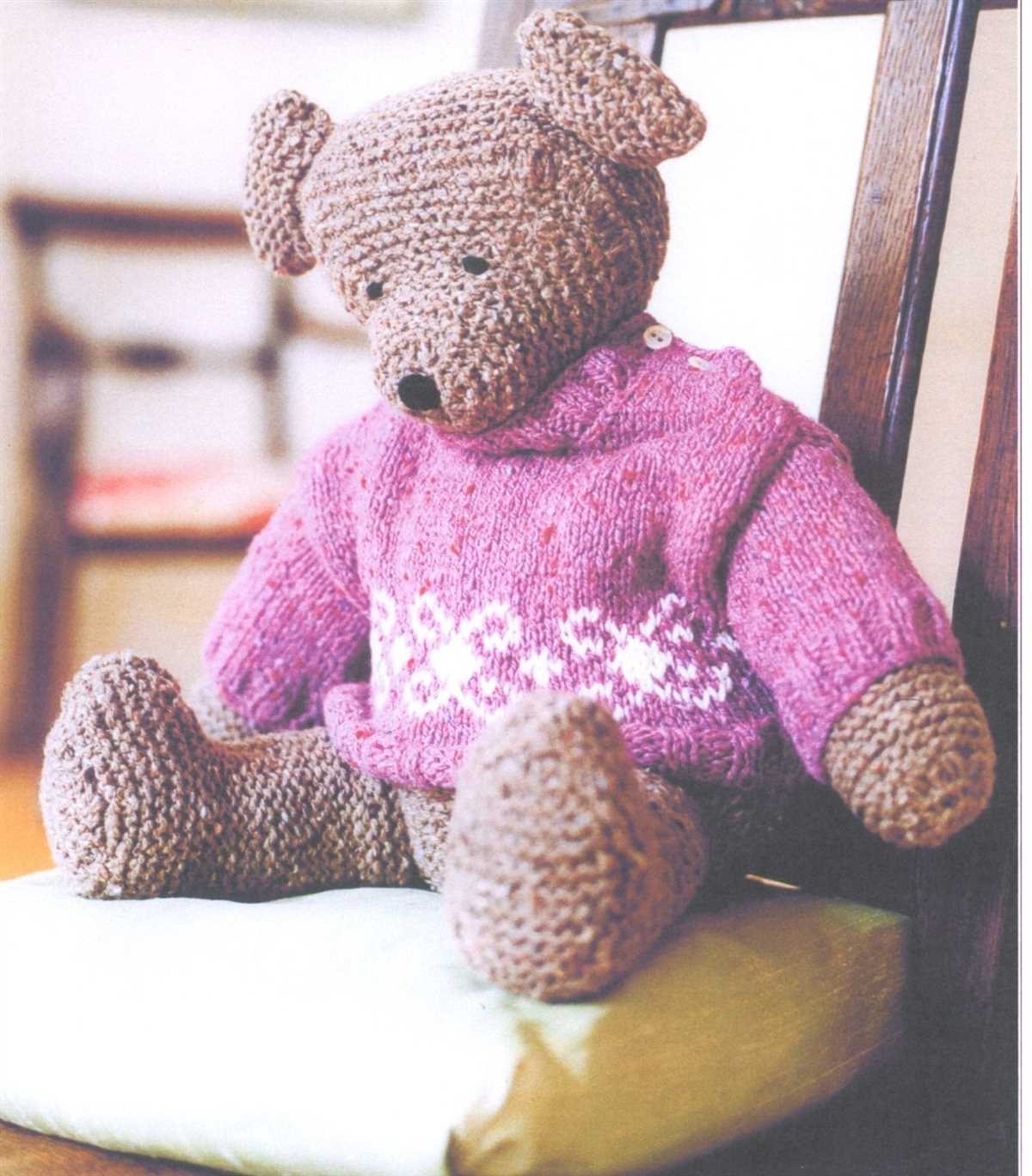 Teddy bear sweater knitting pattern