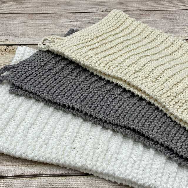 Textured knit dishcloth pattern