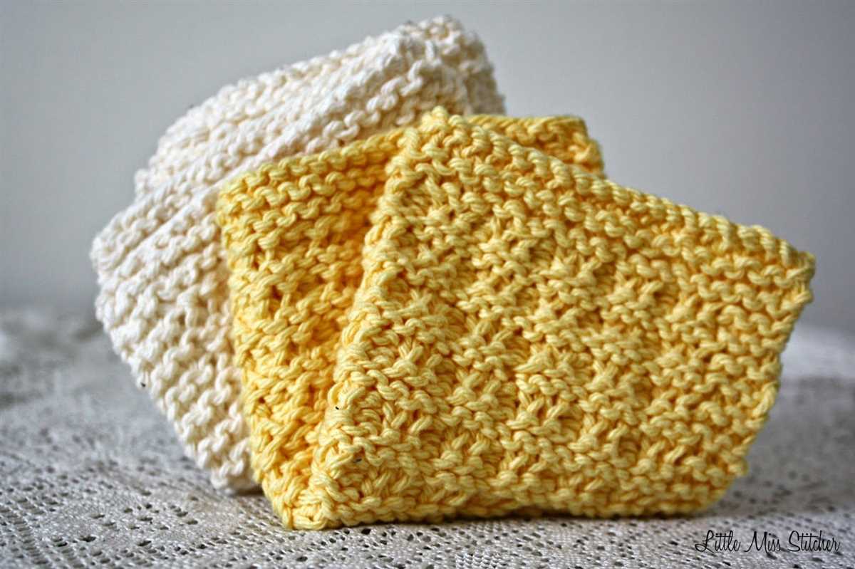 Textured knit dishcloth pattern