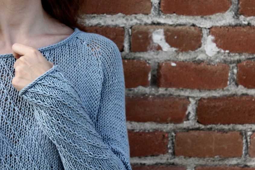 Top down knit sweater pattern