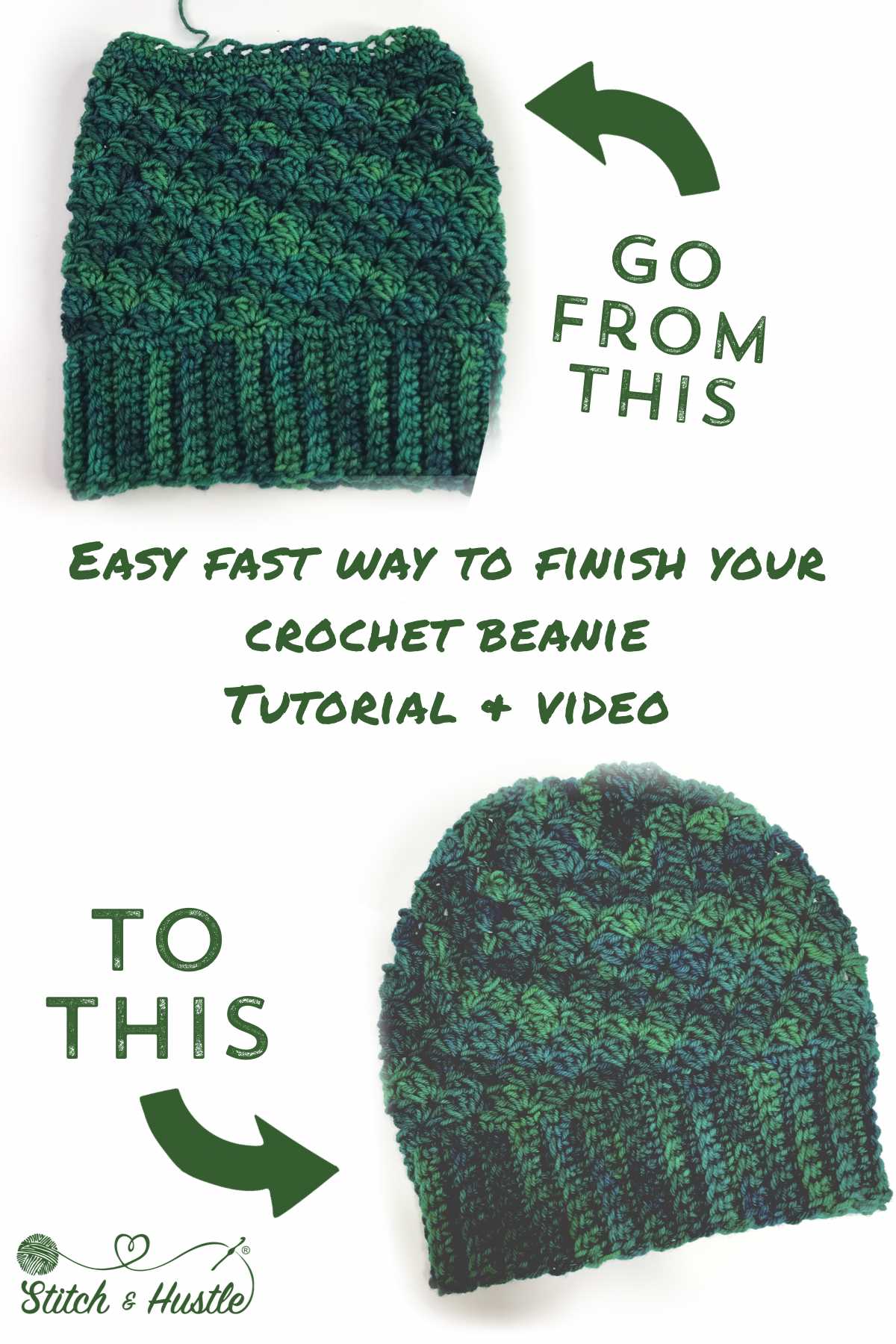 Top down knitted hat pattern