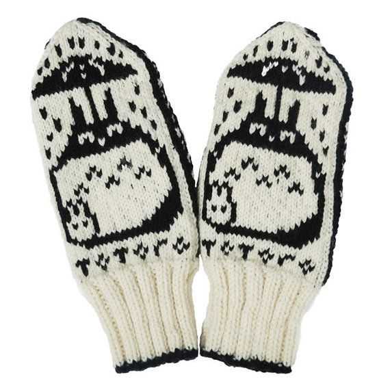 Totoro mittens knitting pattern