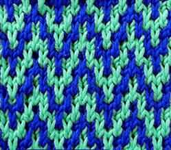 Two color chevron knitting pattern