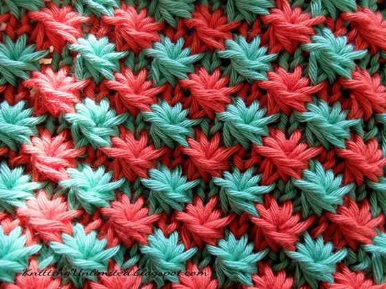 Two color chevron knitting pattern