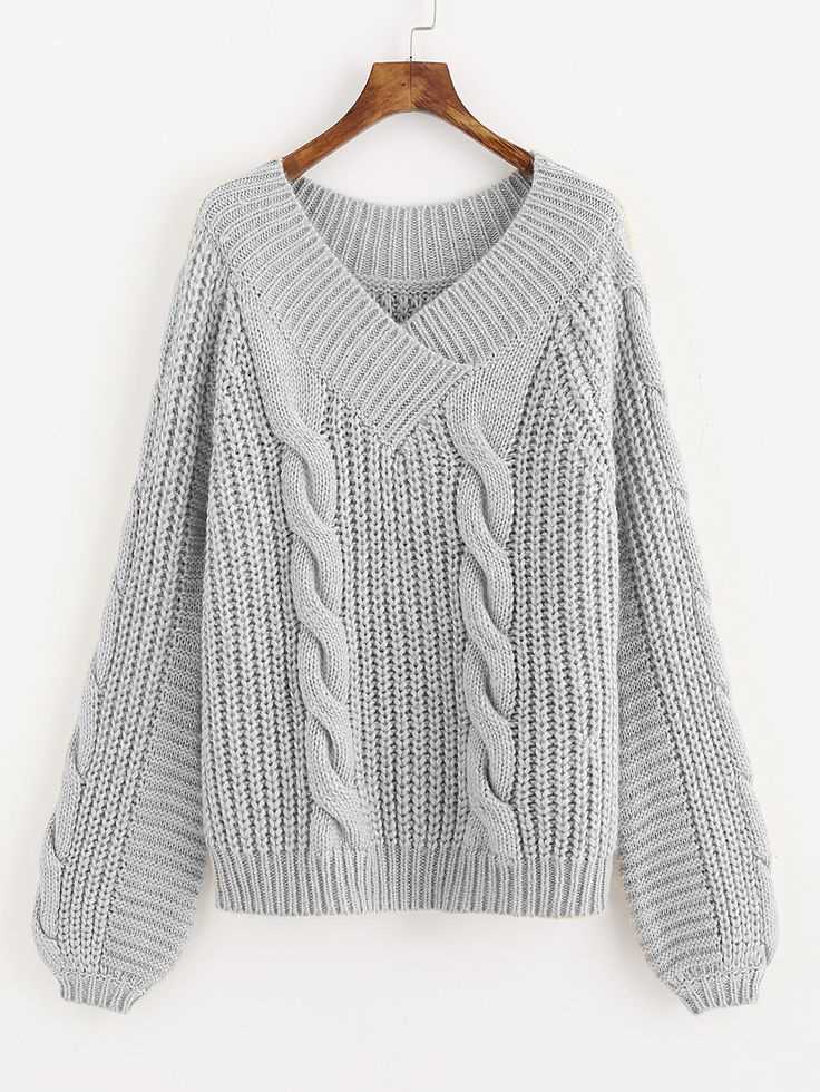 V neck cable knit sweater pattern