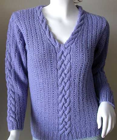 V neck cable knit sweater pattern