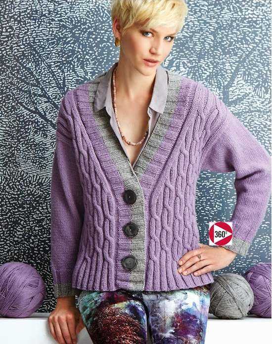 V neck cardigan knitting pattern