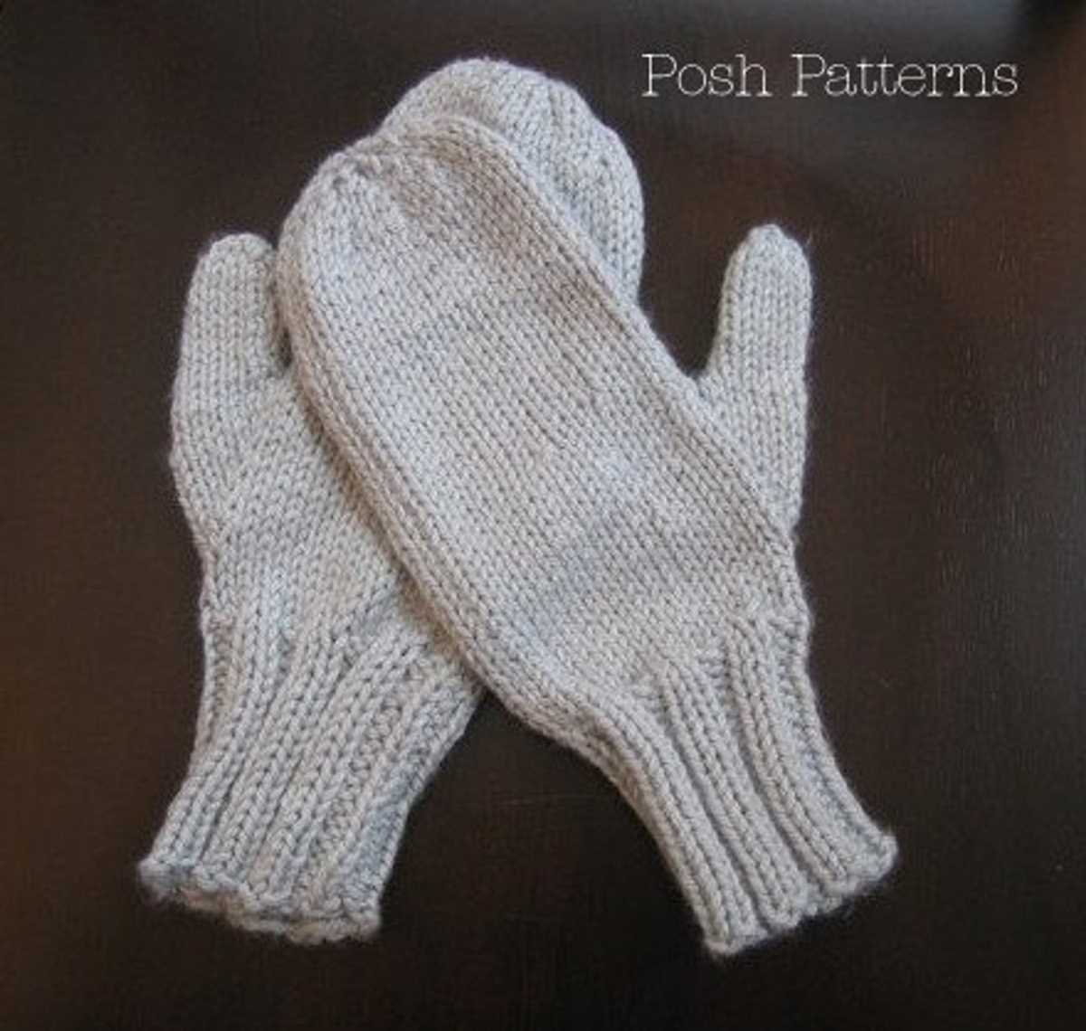 Worsted weight knit mitten pattern