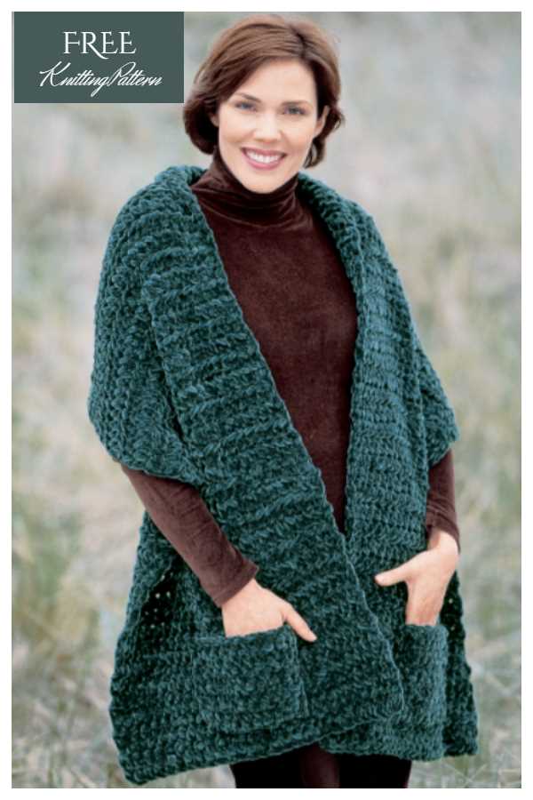 Poncho wrap knitting pattern