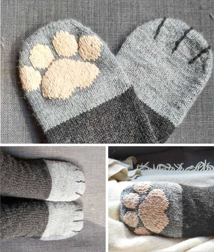 Paw print knitting pattern