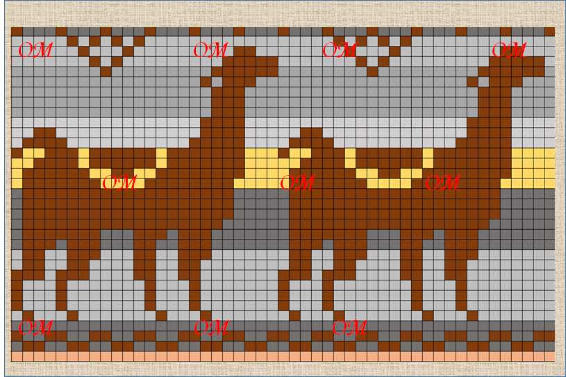 Knitted cross stitch pattern