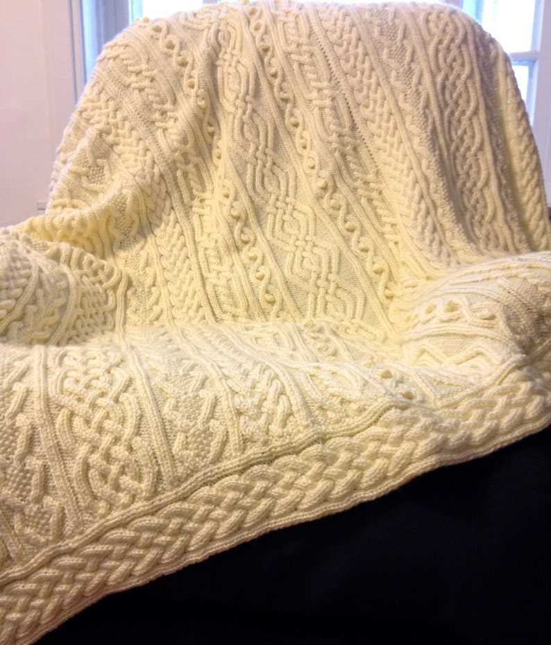 Aran blanket knitting pattern