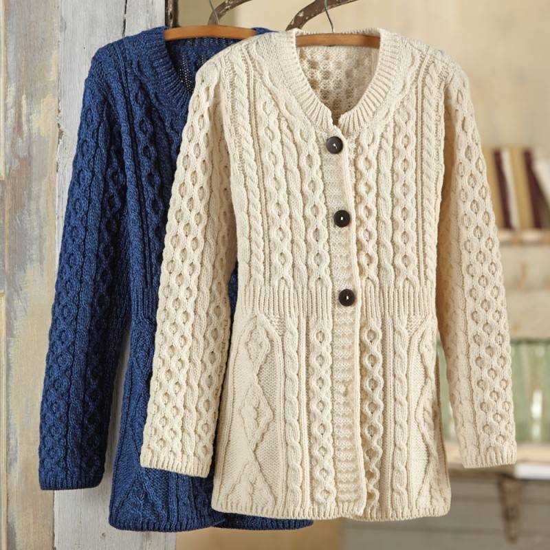 Aran cardigan knitting pattern