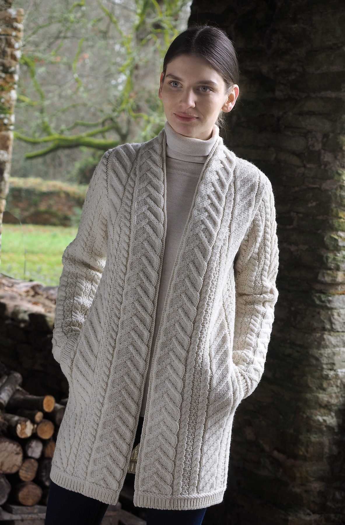 Aran cardigan knitting pattern