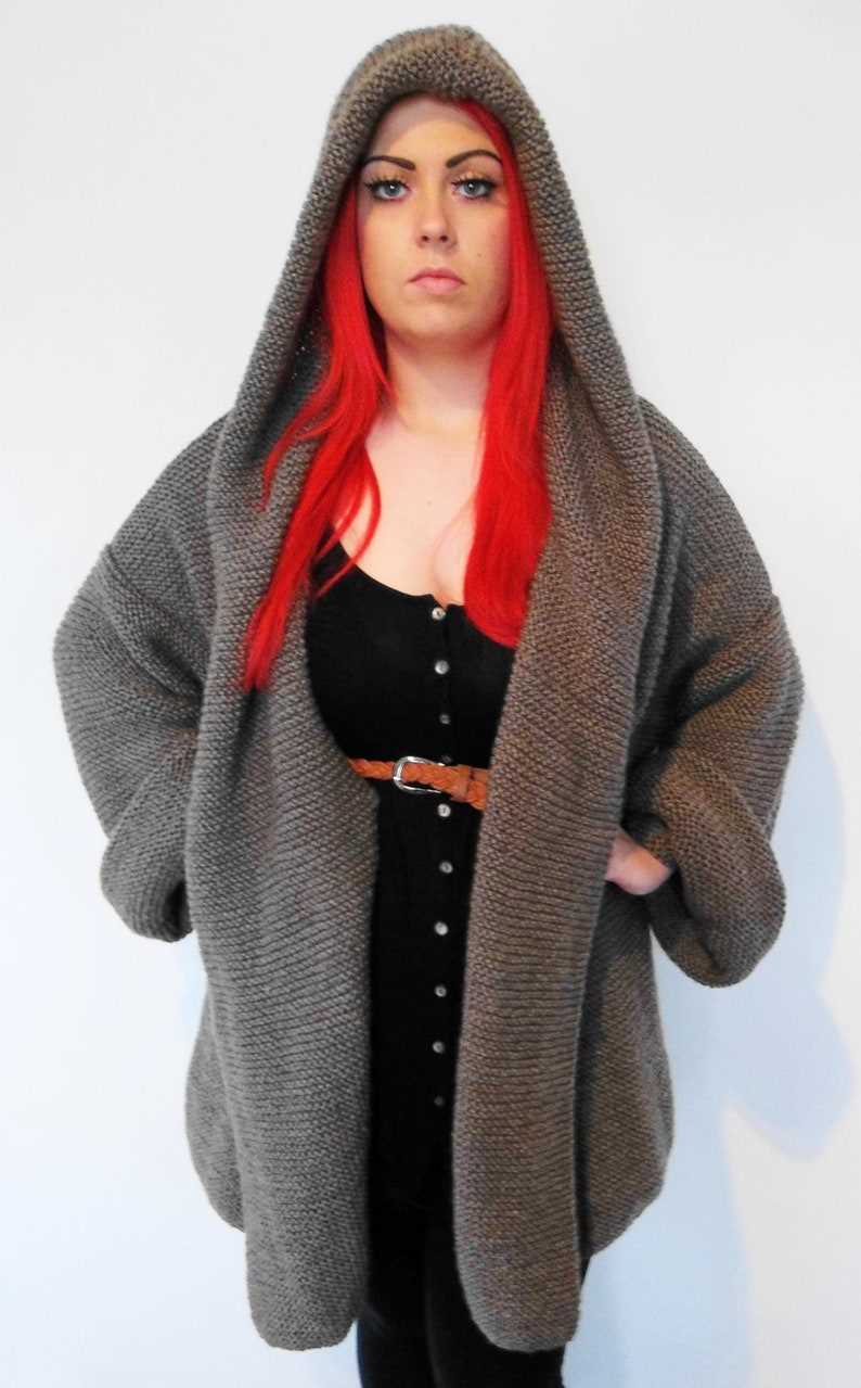 Aran hooded cardigan knitting pattern