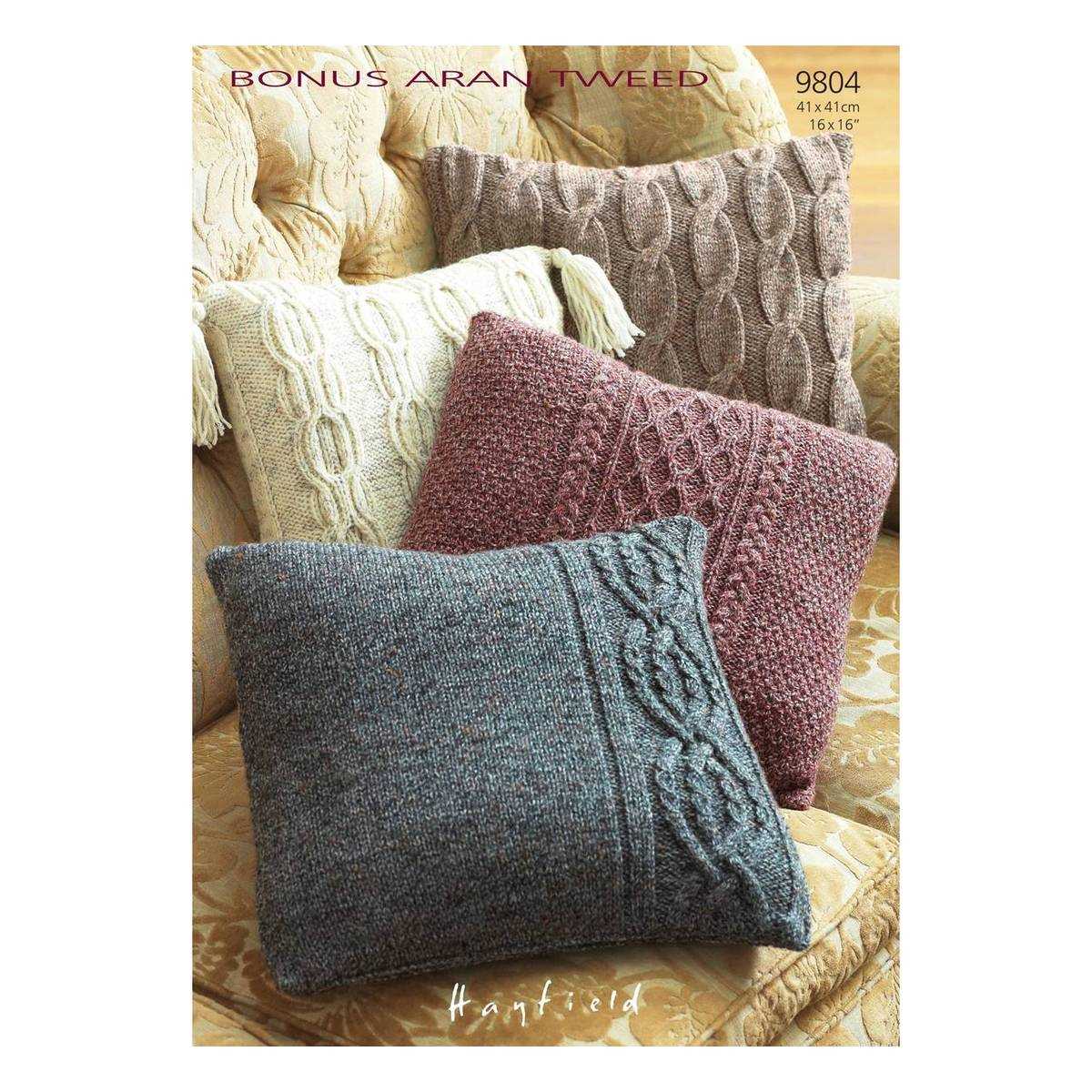 Aran cushion cover knitting pattern