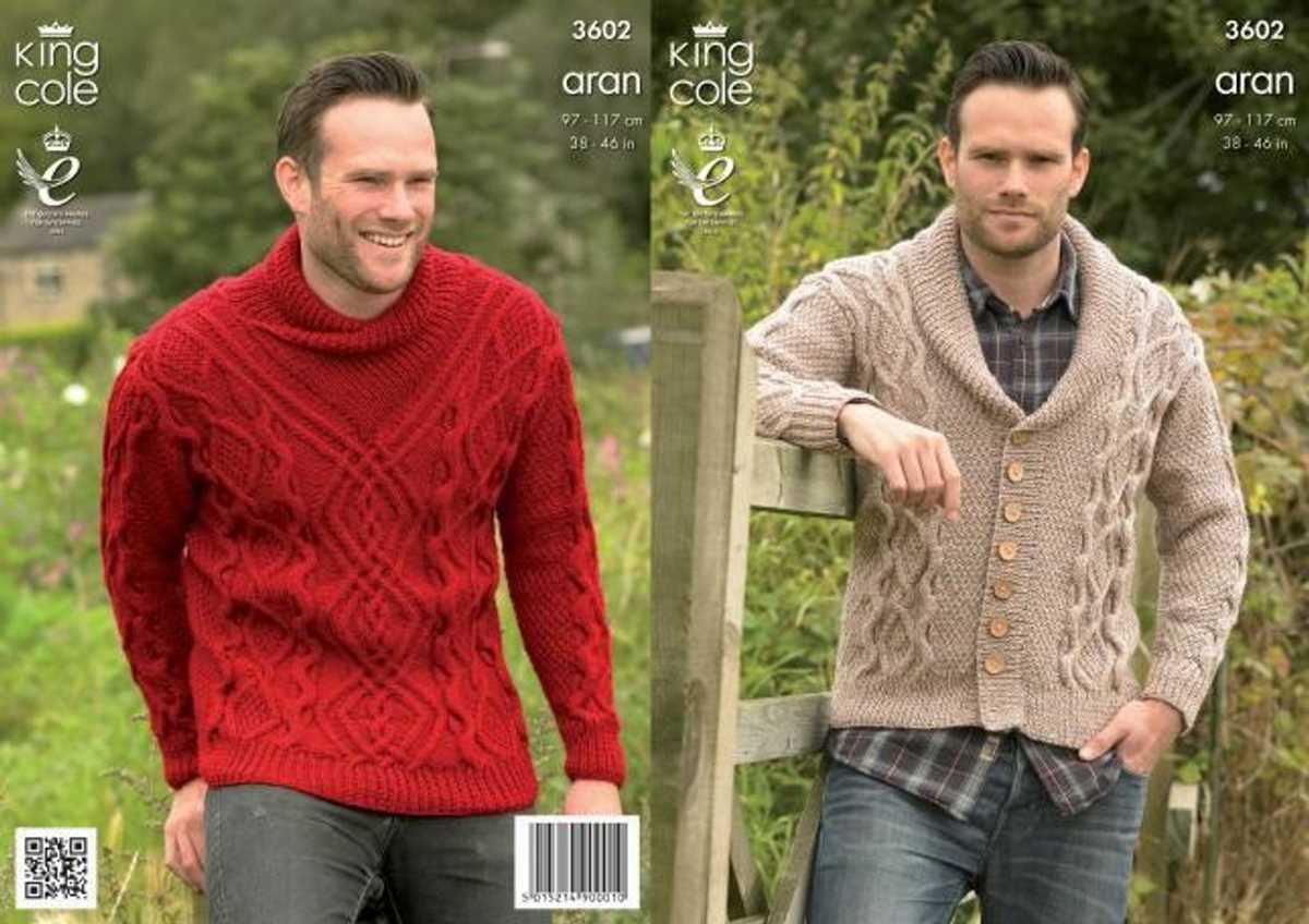 Aran knitting patterns for men's cardigans