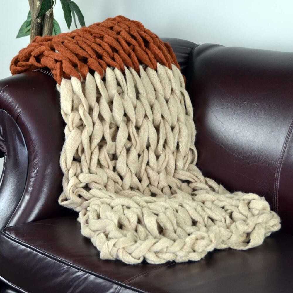 Arm knitting blanket pattern