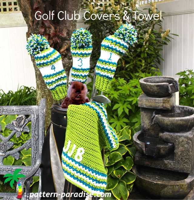 Free pattern for knitted golf club covers