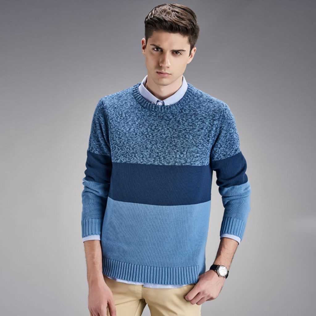 Mens striped sweater knitting pattern