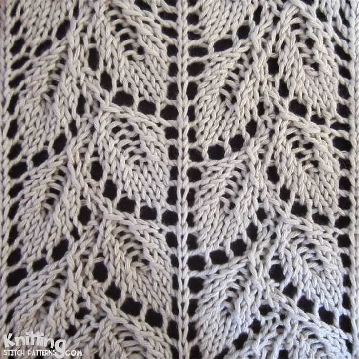 Knitting leaf stitch pattern