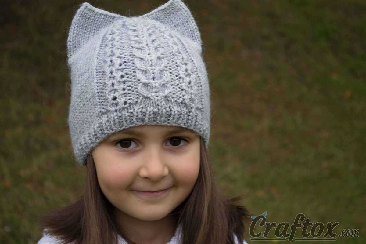 Knitting pattern for hat with ears