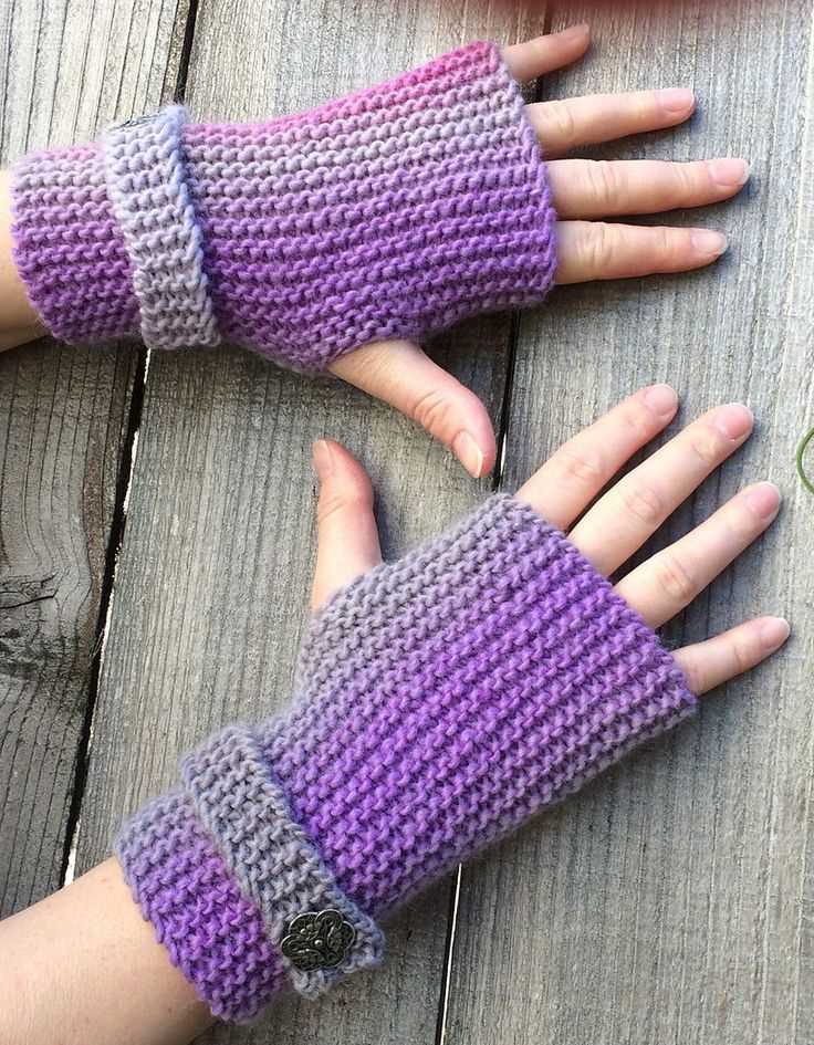 Free knitting pattern for fingerless gloves on 2 needles