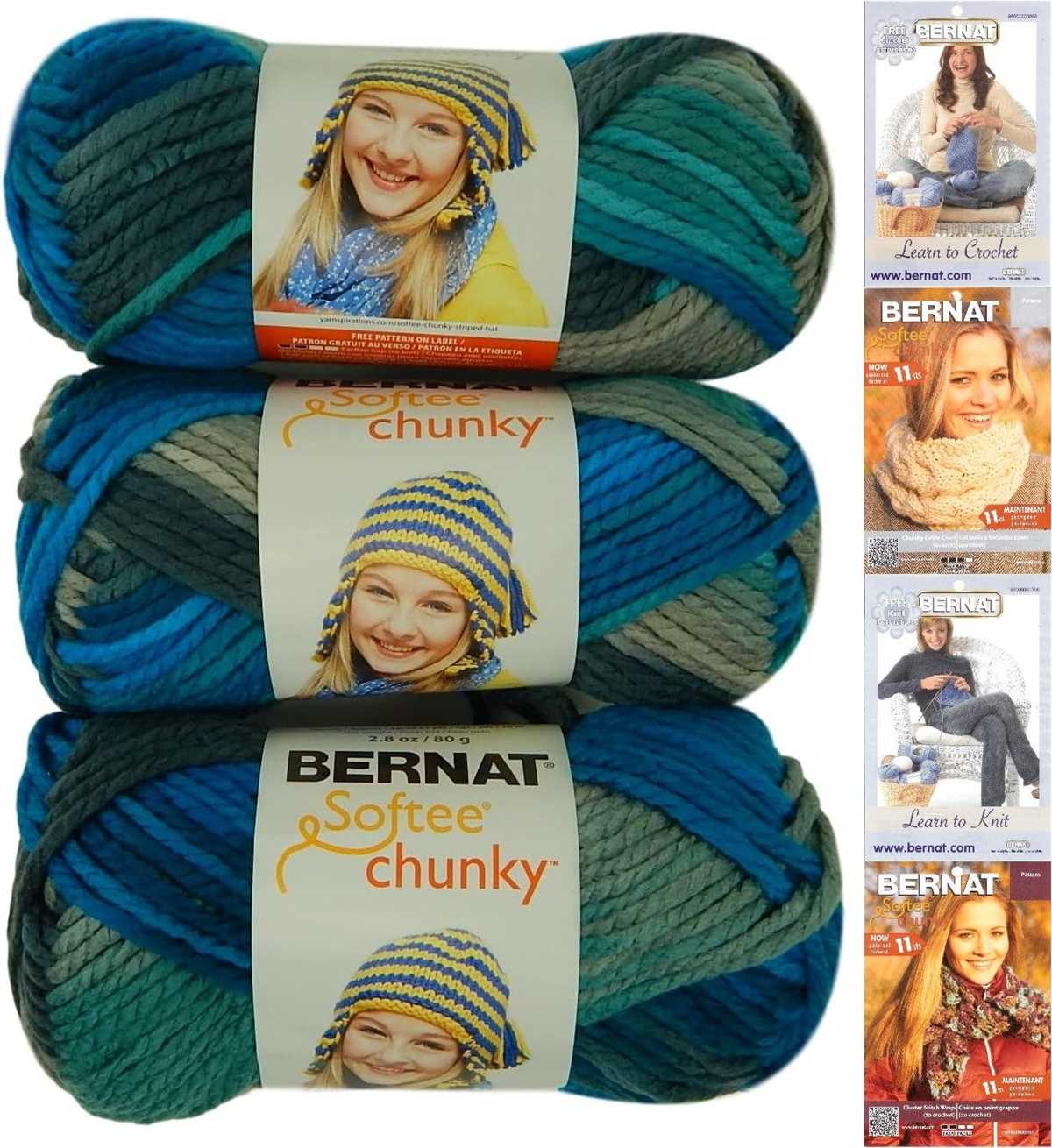 Bernat softee chunky yarn knitting patterns