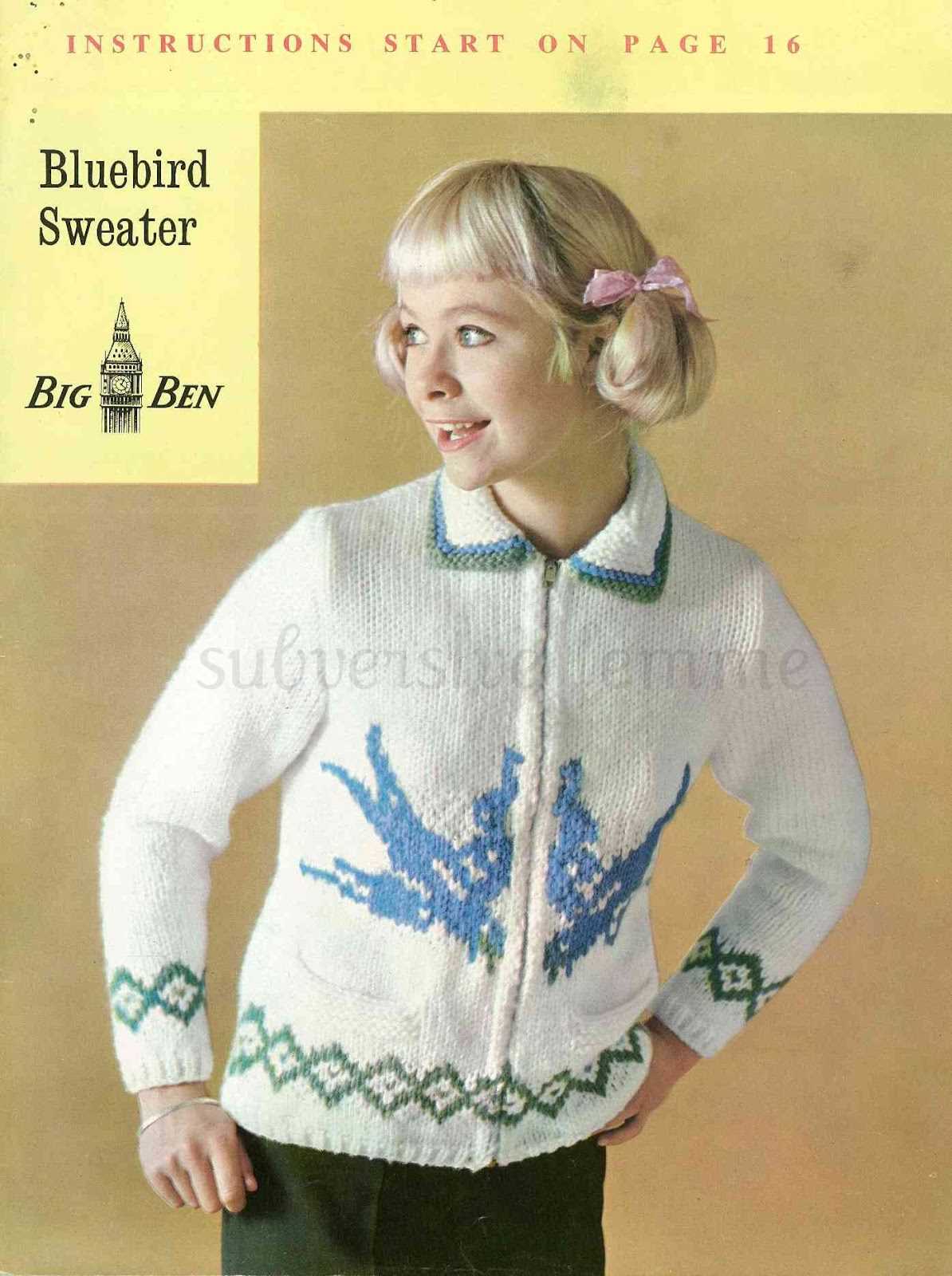 Bird sweater knitting pattern