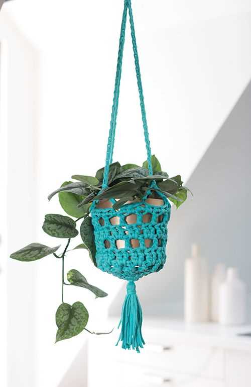 Knit plant hanger free pattern