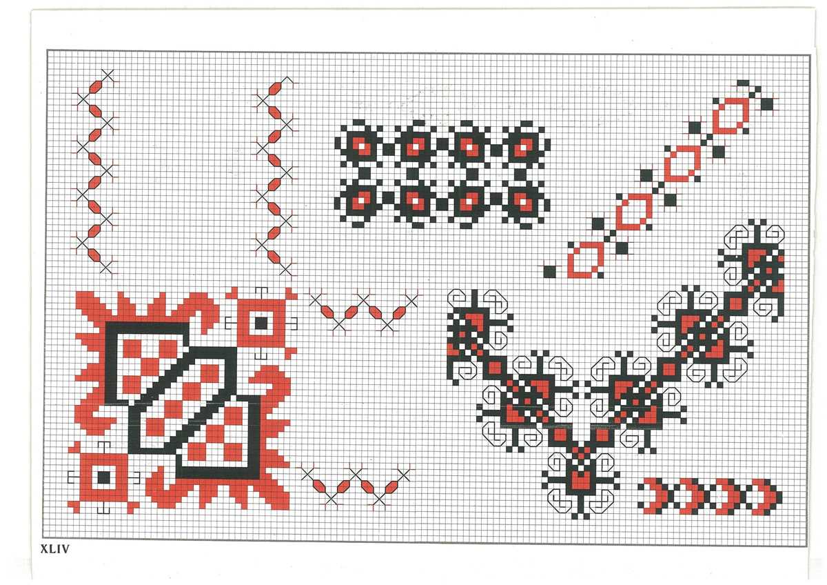 Knitted cross stitch pattern