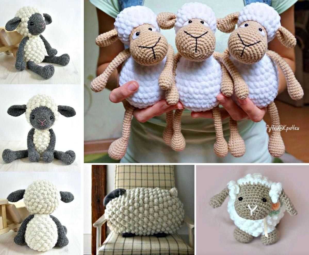 Bobble sheep pillow knitting pattern