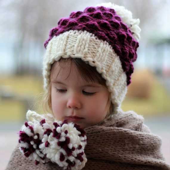 Bubble beanie hat knitting pattern