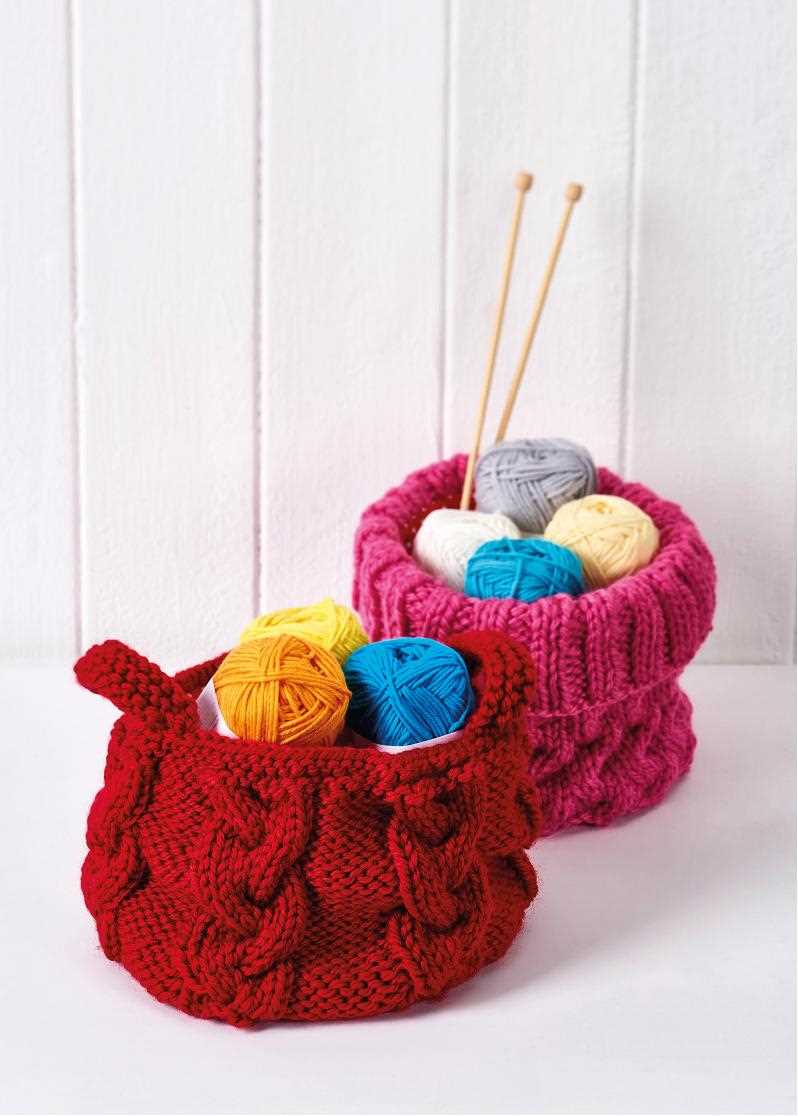 Knitted storage baskets free pattern