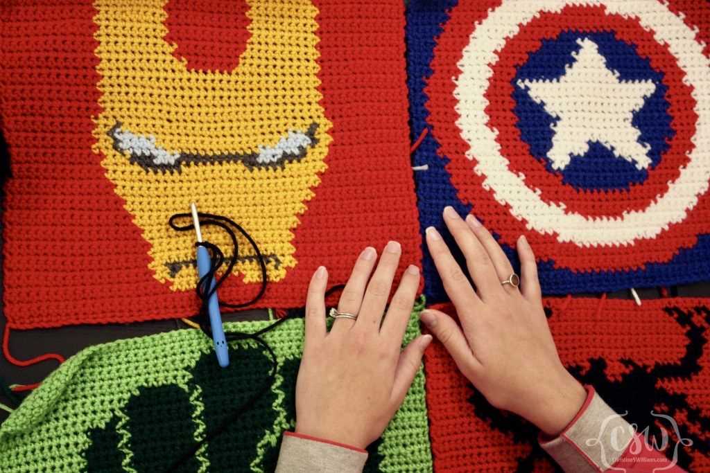 Captain america knit blanket pattern