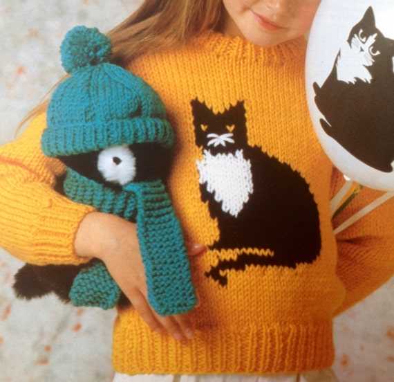 Cat knitting pattern sweater