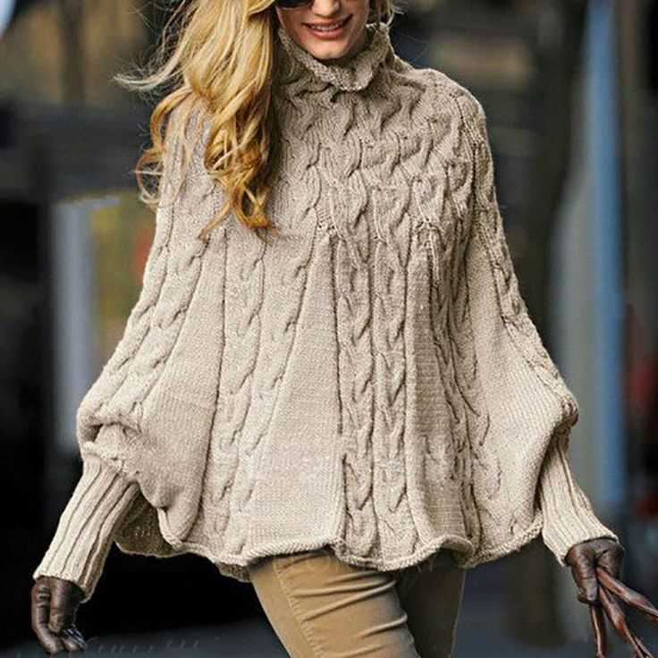 Free knitted poncho with sleeves patterns