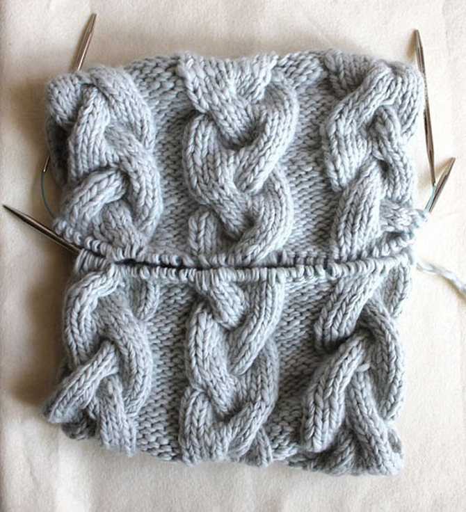 Cable knit snood pattern