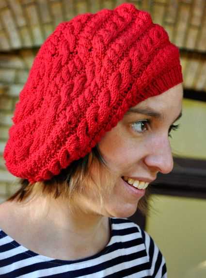 Cable beret knitting pattern