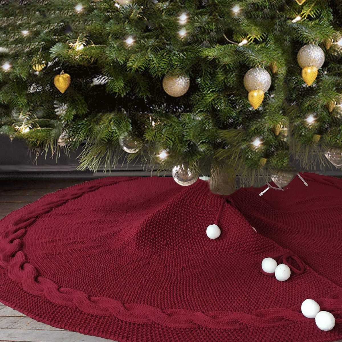 Cable knit christmas tree skirt pattern